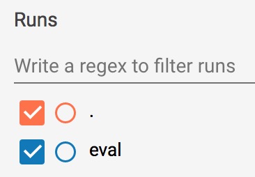 复选框允许用户选择显示哪些运行。