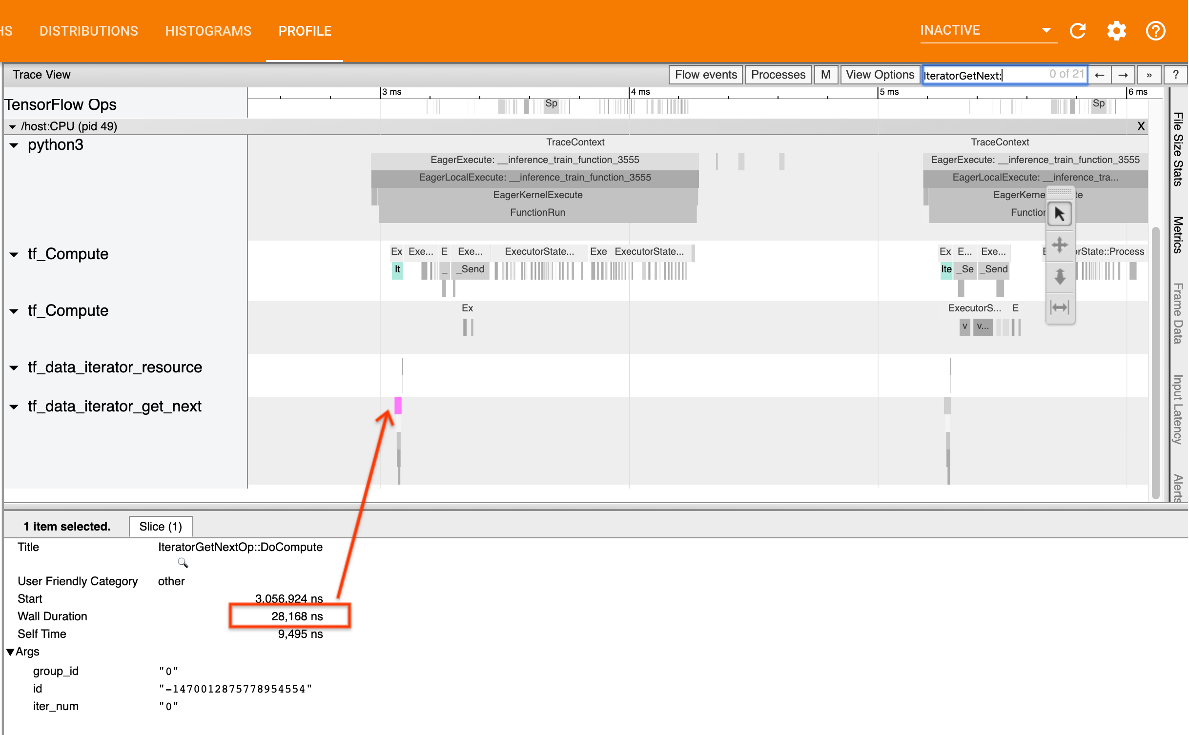 If your IteratorGetNext::DoCompute calls return quickly, `tf.data` is not your bottleneck. image